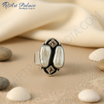 Load image into Gallery viewer, 925 Silver Pearl &amp; Gemstone Ring for Women | Statement Jewelry
