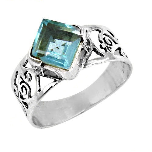 925 silver blue topaz ring for women | gemstone jewelry