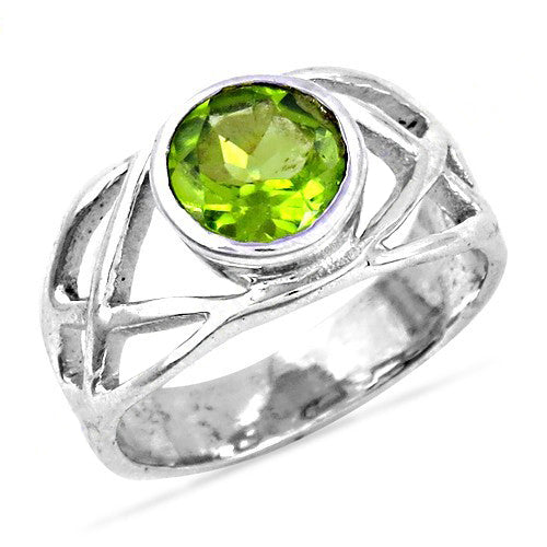 925 Sterling Silver Peridot Ring for Women | Gemstone Jewelry