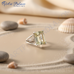 Load image into Gallery viewer, Anillo de plata con citrino y corte esmeralda para mujer | Joyería con piedras preciosas
