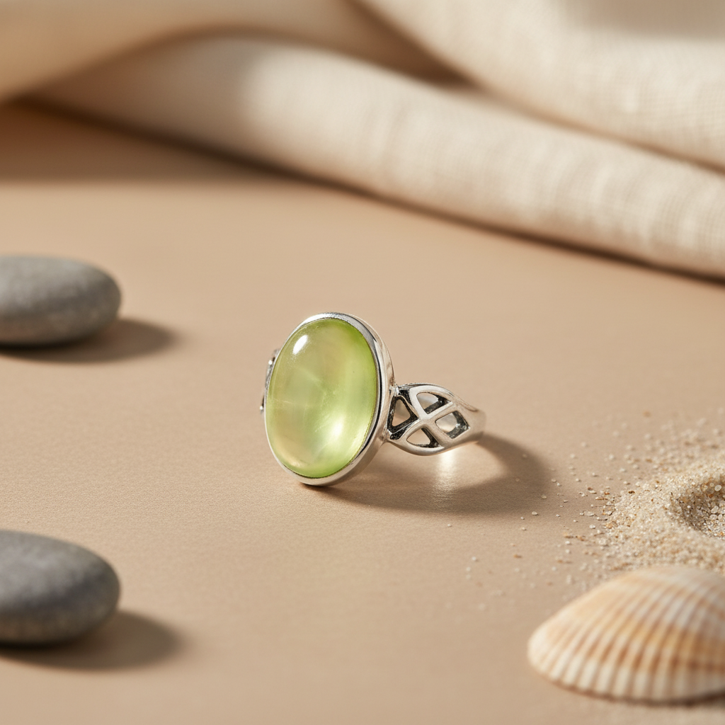 925 Silver Peridot Oval Ring for Women | Gemstone Jewelry
