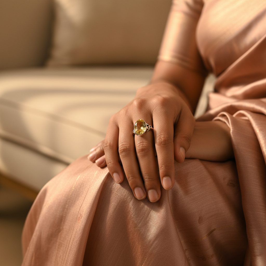 925 Silver Citrine Ring for Women | Gemstone Jewelry