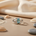 将图像加载到图库查看器中， 925 Silver Blue Topaz Ring for Women | Gemstone Jewelry

