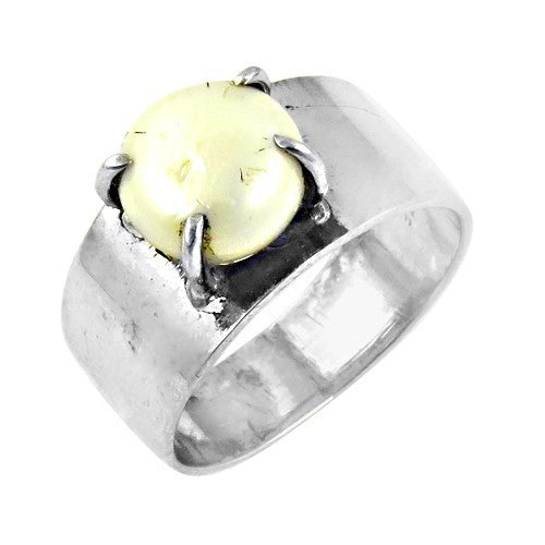 Silver Ring with Yellow Gemstone | Women's Ring | Gift for Her