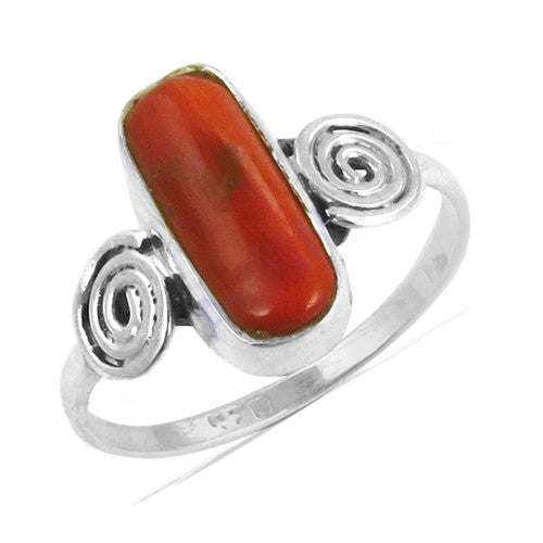 925 Silver Coral Ring for Women | Gemstone Jewelry Gift