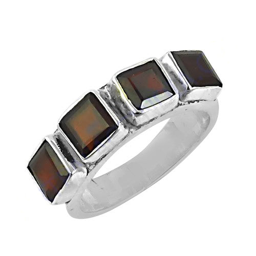 925 Silver Garnet Gemstone Ring for Women | Statement Jewelry