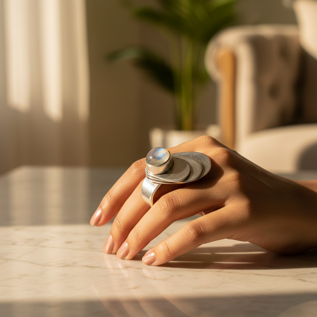 925 Sterling Silver Moonstone Ring for Women | Gift Jewelry