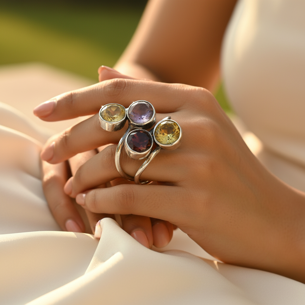 925纯银宝石戒指 | 女士时尚首饰