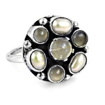 Load image into Gallery viewer, 925 Silver Moonstone &amp; Pearl Ring for Women | Statement Jewelry
