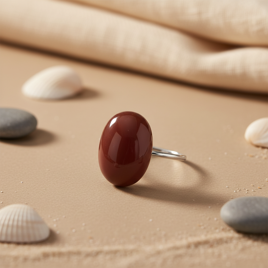 Silver Carnelian Ring for Women | Gemstone Jewelry