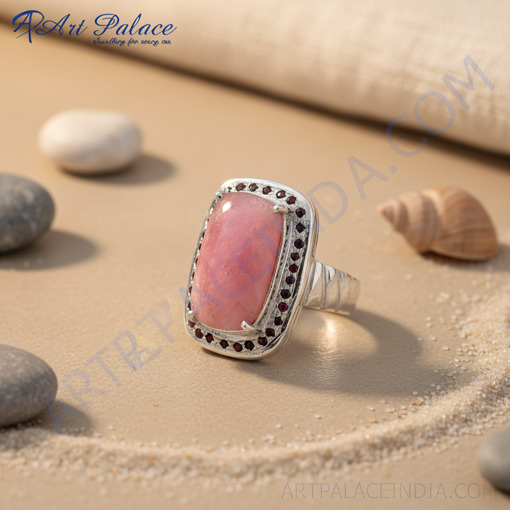 925 Silver Pink Opal Ring for Women | Gemstone Jewelry