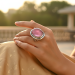 Load image into Gallery viewer, Anillo de plata de ley 925 con gema rosa para mujer | Joyería de regalo
