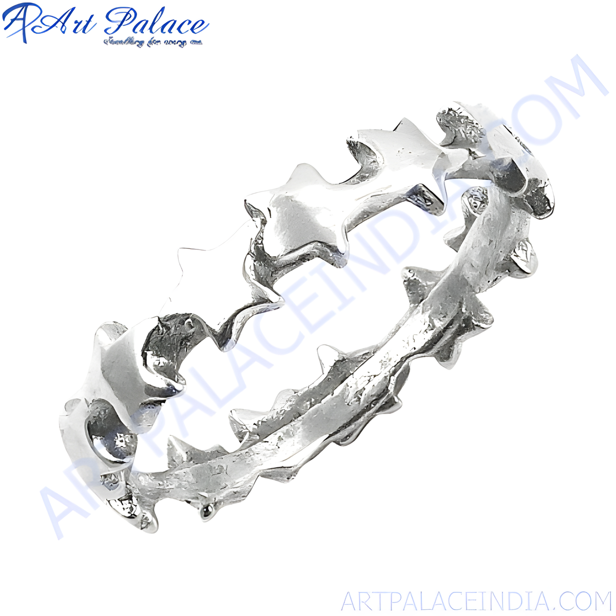 Sterling silver star ring, elegant and stylish jewelry for women, detailed design and craftsmanship