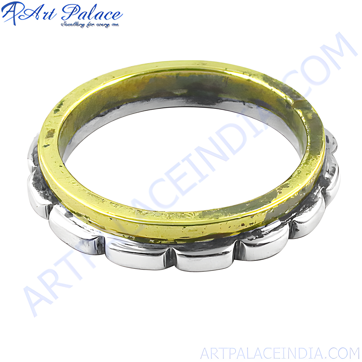Silver and gold plating spinner ring, a stylish ring for anxiety relief and daily wear