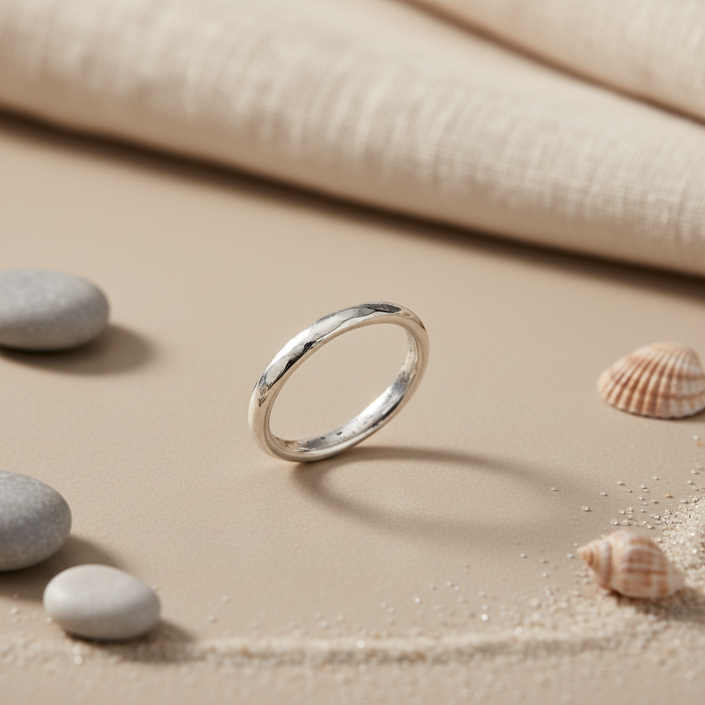 925 Silver Hammered Ring for Women | Minimalist Jewelry