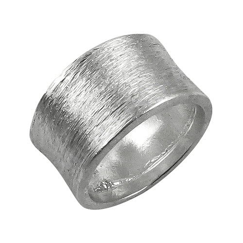 Textured Silver Ring for Women | Wide Band Ring | Gift