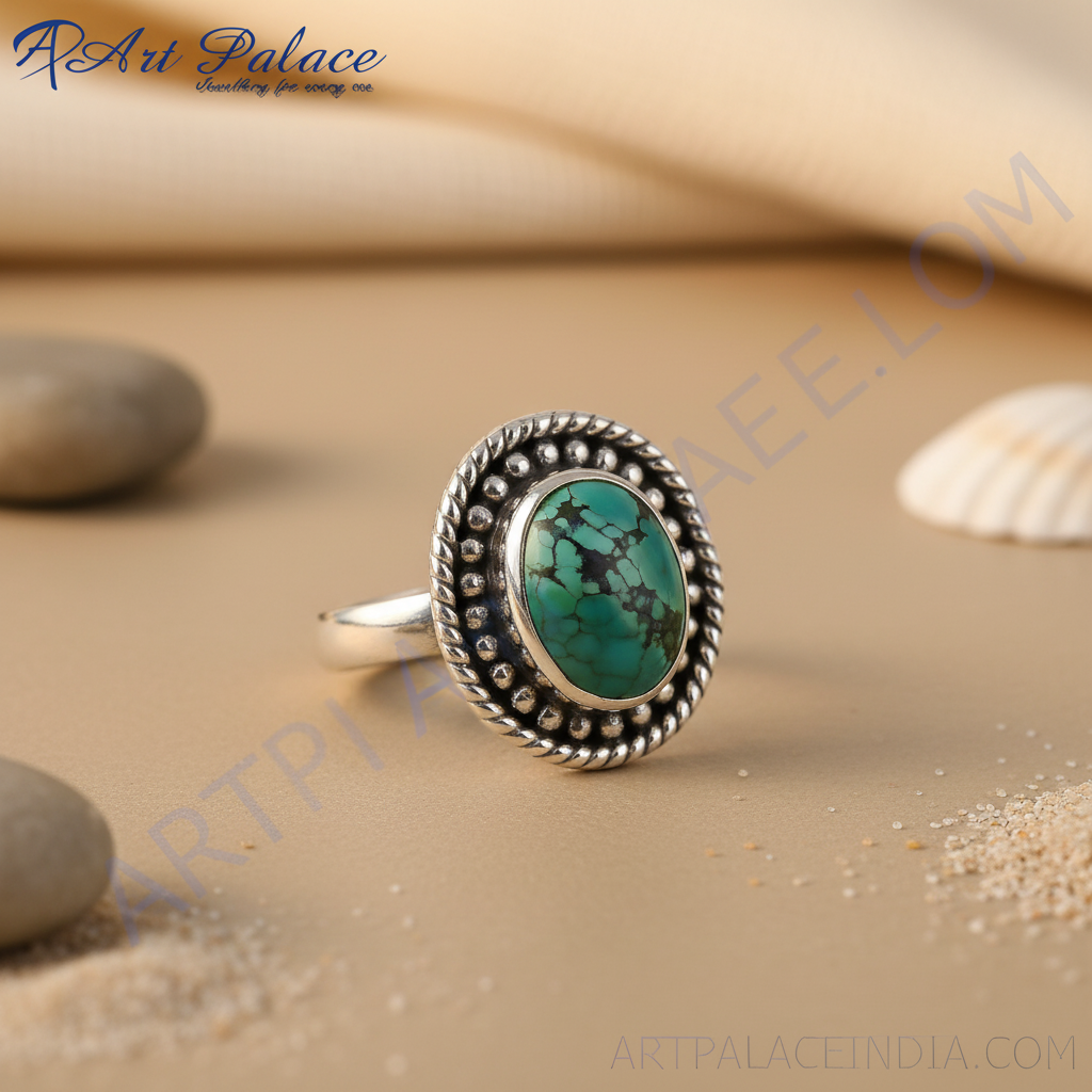 925 Sterling Silver Turquoise Ring for Women | Gemstone Jewelry