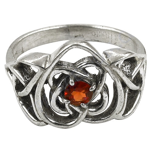 925 Silver Garnet Rose Ring for Women | Gemstone Jewelry