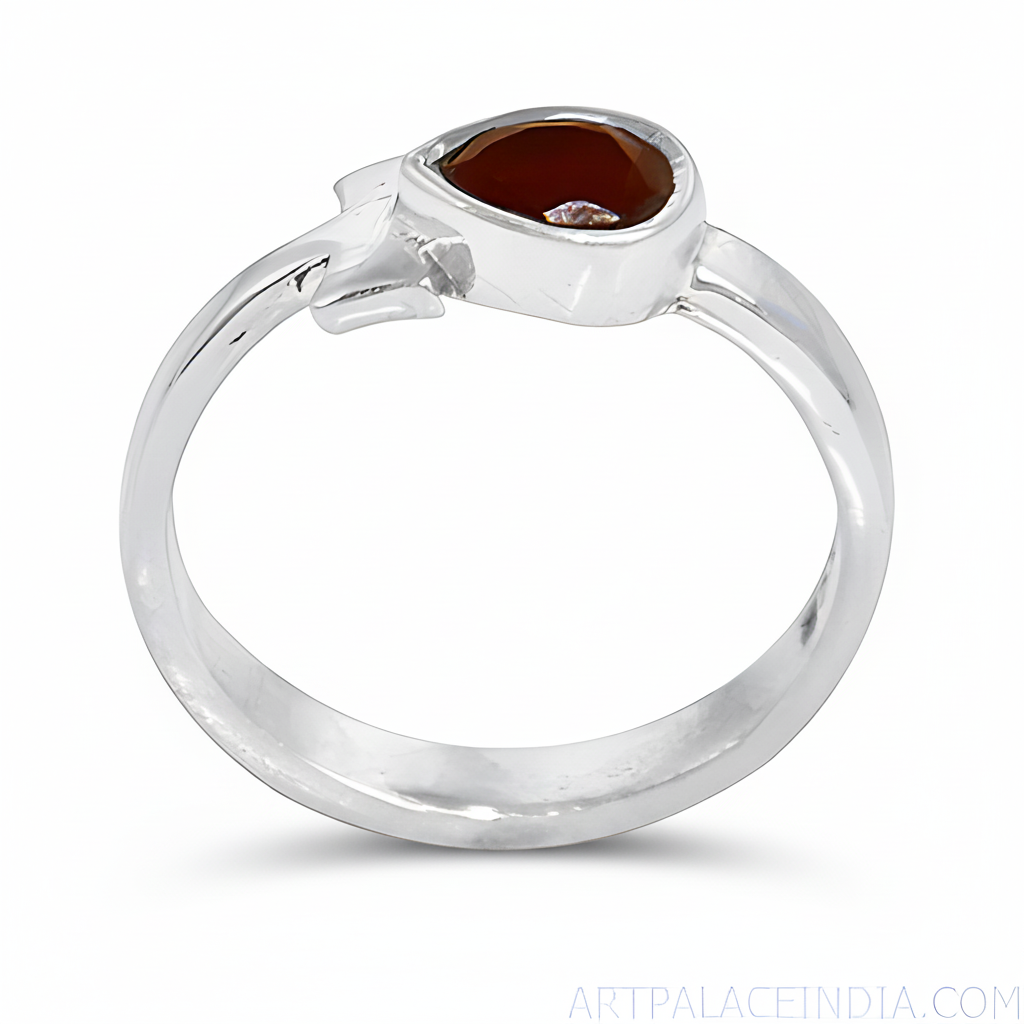 925 Silver Garnet Teardrop Ring for Women | Gift Jewelry