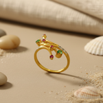 Load image into Gallery viewer, gold plating Ring with Emerald &amp; Ruby Gemstones for Women
