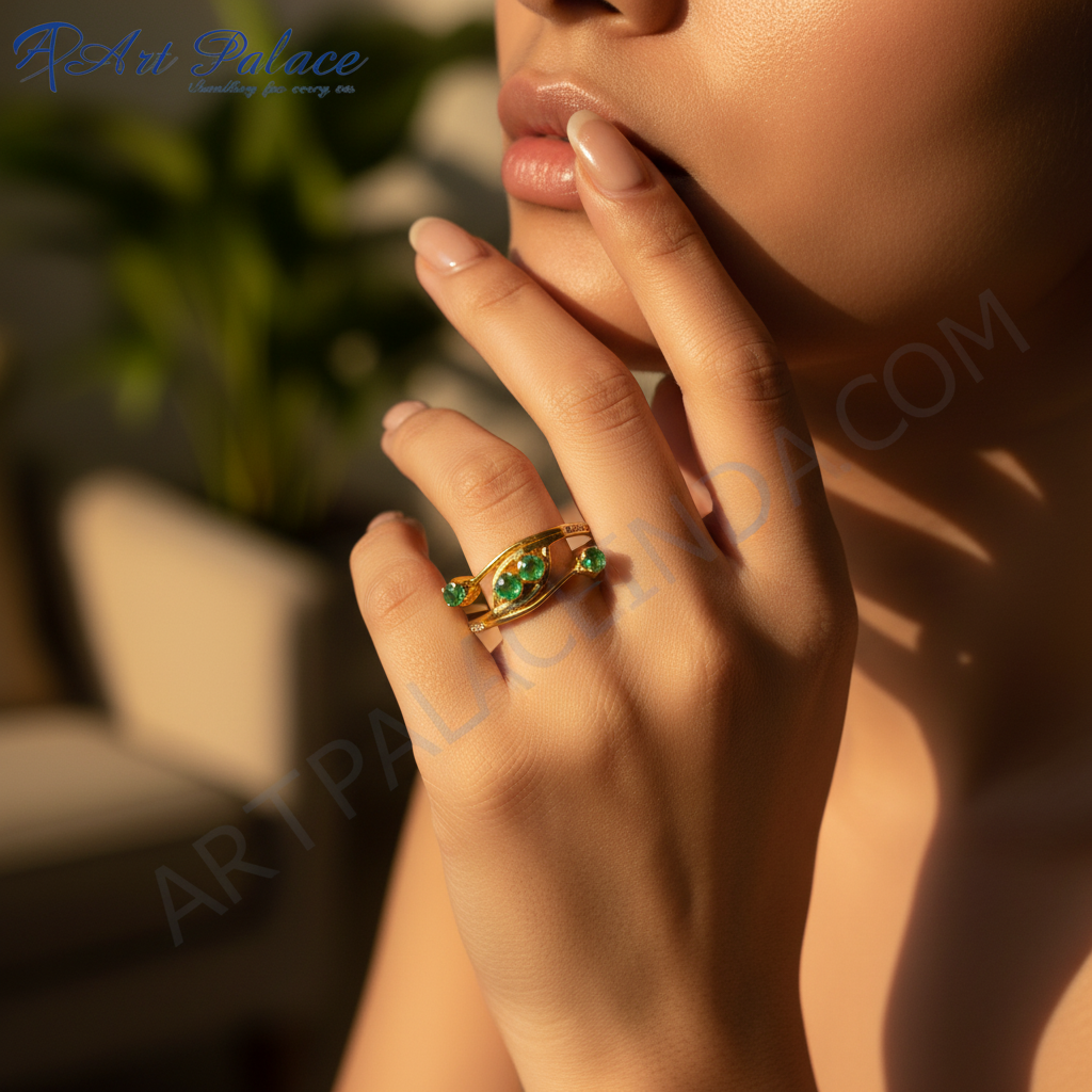 Anillo de oro y esmeralda para mujer | joyas con piedras preciosas