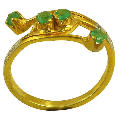 gold plating Emerald Ring for Women | Gemstone Jewelry Gift
