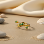 将图像加载到图库查看器中， gold plating Emerald Ring for Women | Gemstone Jewelry Gift
