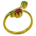 将图像加载到图库查看器中， gold plating Ruby &amp; Emerald Ring for Women | Gemstone Jewelry
