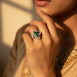 将图像加载到图库查看器中， 925 Silver Emerald Ring for Women | Gemstone Jewelry
