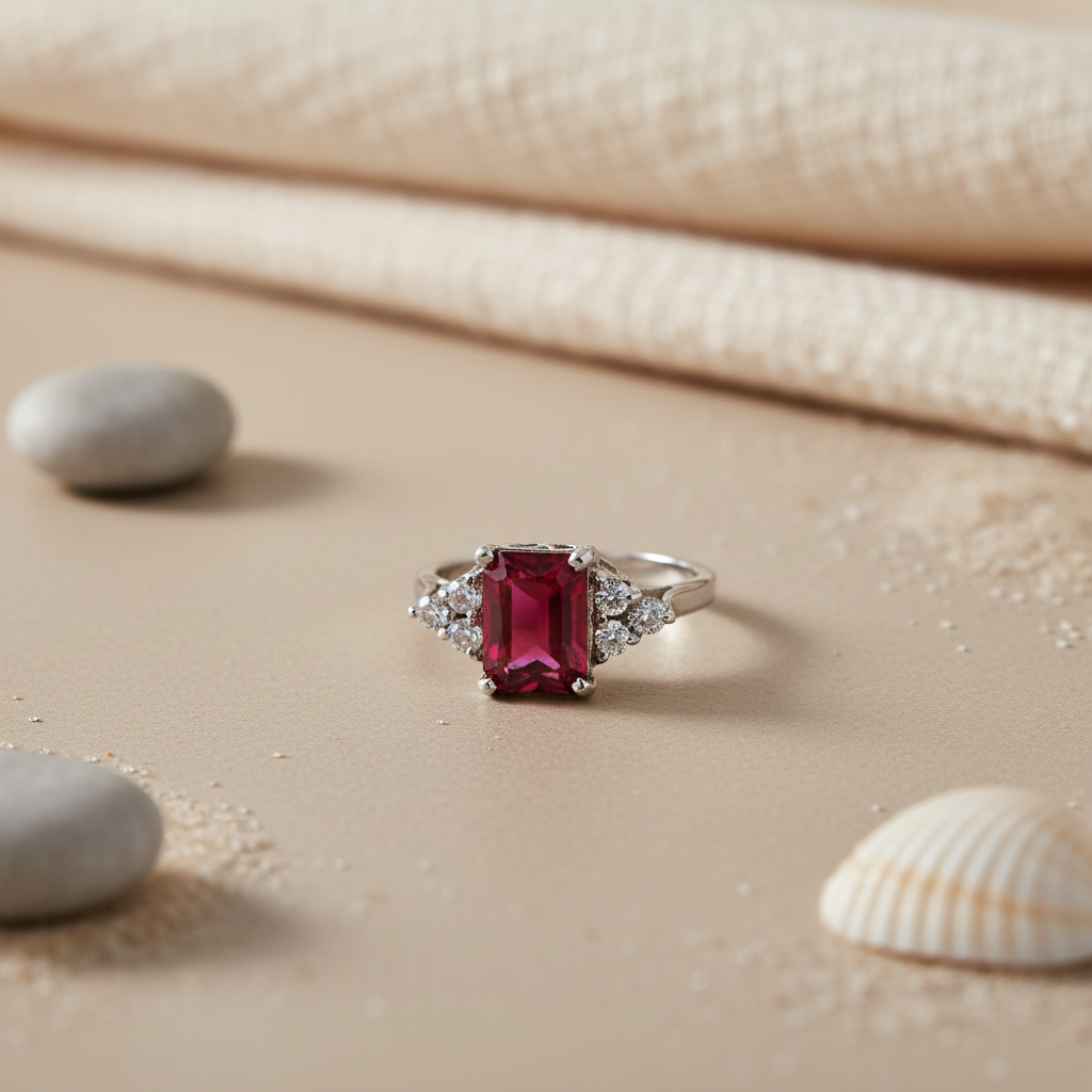 Silver Ruby Ring for Women | Gemstone Jewelry Gift