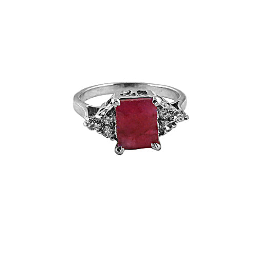 Silver ruby ring for women | gemstone jewelry gift