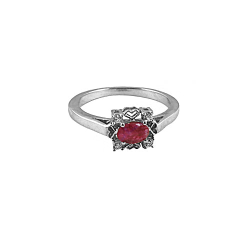 Silver ruby ring for women | gemstone engagement ring