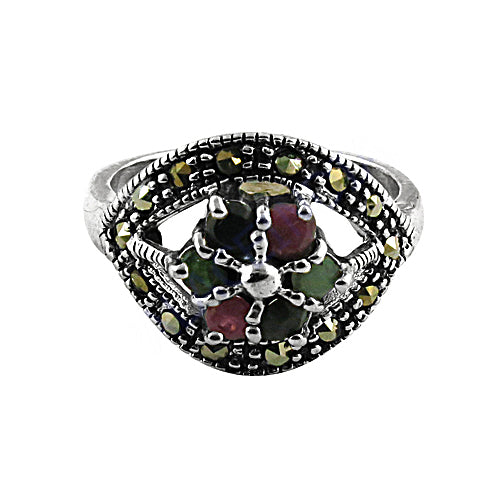 925 Silver Marcasite Gemstone Ring for Women | Gift Jewelry
