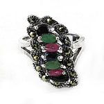 Load image into Gallery viewer, 925 Silver Multi-Gemstone Ring for Women | Statement Jewelry
