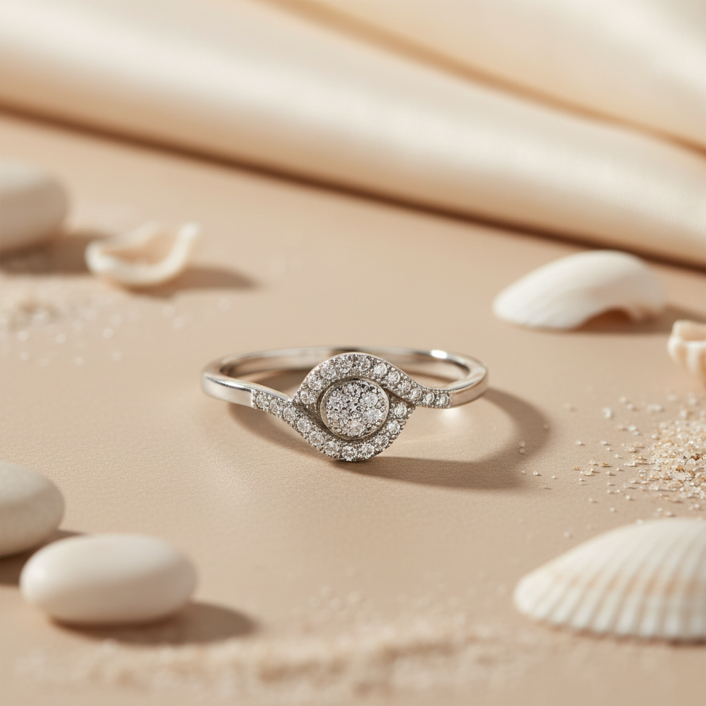 925 Silver Diamond Eye Ring for Women | Fine Jewelry Gift