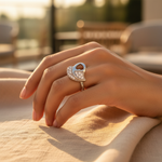 Load image into Gallery viewer, 925 Silver Heart Ring with Cubic Zirconia | Women's Ring
