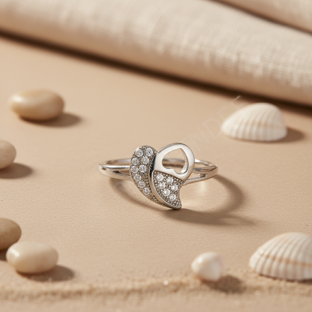 925 Silver Heart Ring with Cubic Zirconia | Women's Ring
