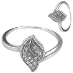 Load image into Gallery viewer, 925 Silver Leaf Ring with Cubic Zirconia | Women's Ring
