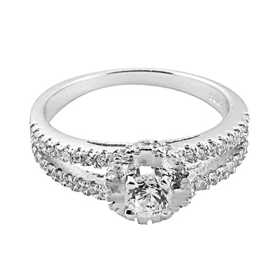 Silver Diamond Ring for Women | Engagement Ring | Gift