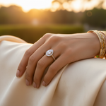 将图像加载到图库查看器中， 925 Silver Pear Cut Halo Ring for Women | Engagement Gift
