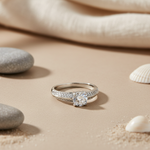 将图像加载到图库查看器中， Silver Ring with Cubic Zirconia | Women's Engagement Ring
