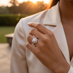 Load image into Gallery viewer, Anillo de plata con diamantes para mujer | Compromiso | Regalo
