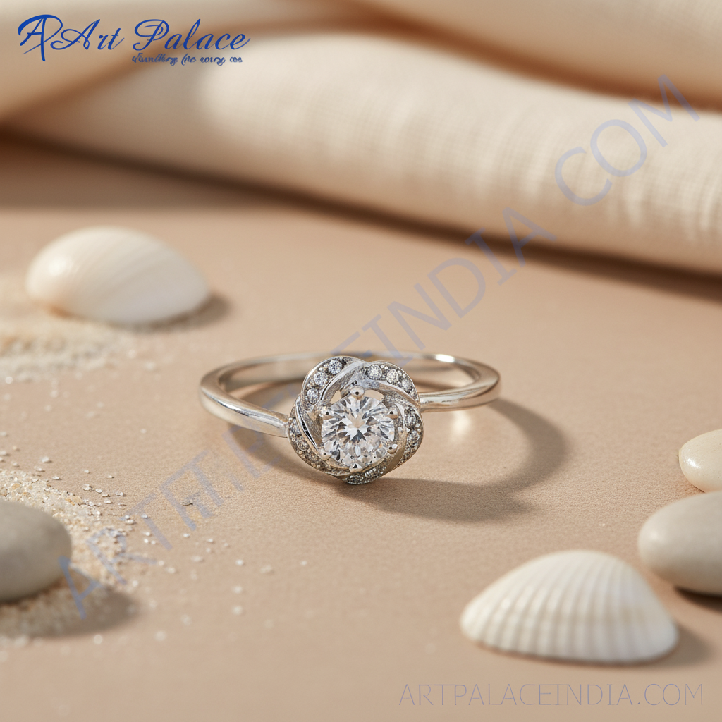 Anillo de plata con diamantes para mujer | compromiso | regalo