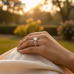 Load image into Gallery viewer, Anillo solitario de plata con diamantes para mujer | Anillo de compromiso
