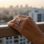 将图像加载到图库查看器中， 925 Silver Halo Diamond Ring for Women | Engagement Gift
