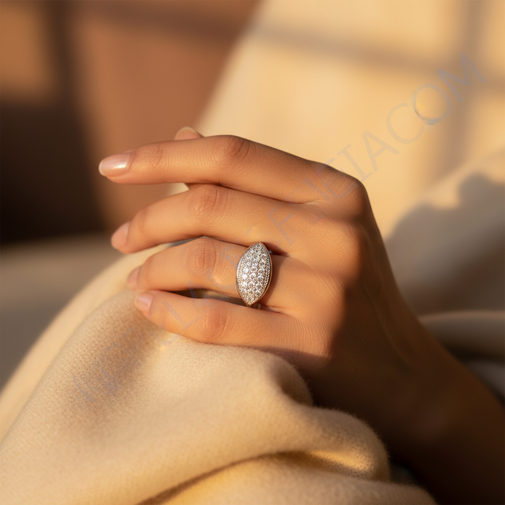 925 Sterling Silver Pave Ring for Women | Gift Jewelry