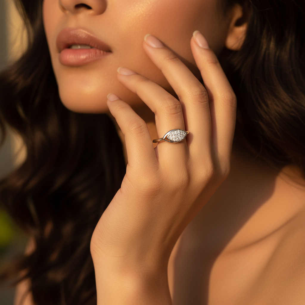 925 Silver Diamond Ring for Women | Wedding Ring Gift