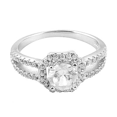 925 Silver Cubic Zirconia Engagement Ring | Women's Jewelry