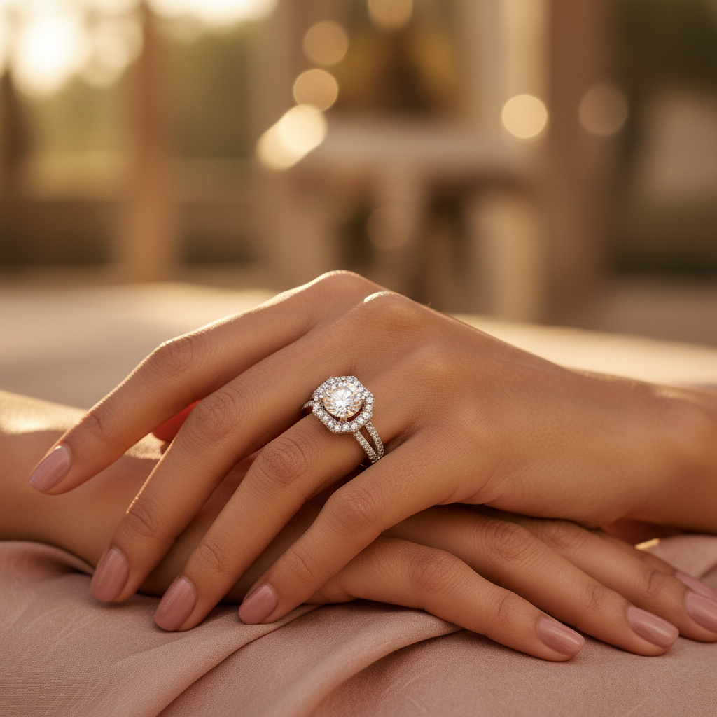 925 Silver Cubic Zirconia Engagement Ring | Women's Jewelry