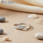 Load image into Gallery viewer, 925 Silver Solitaire Engagement Ring | White CZ Stone
